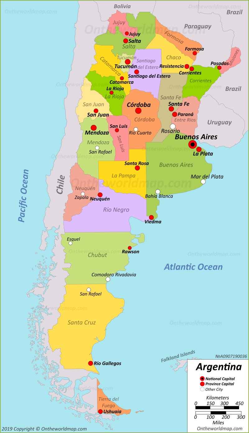 Free Printable Map Of Argentina