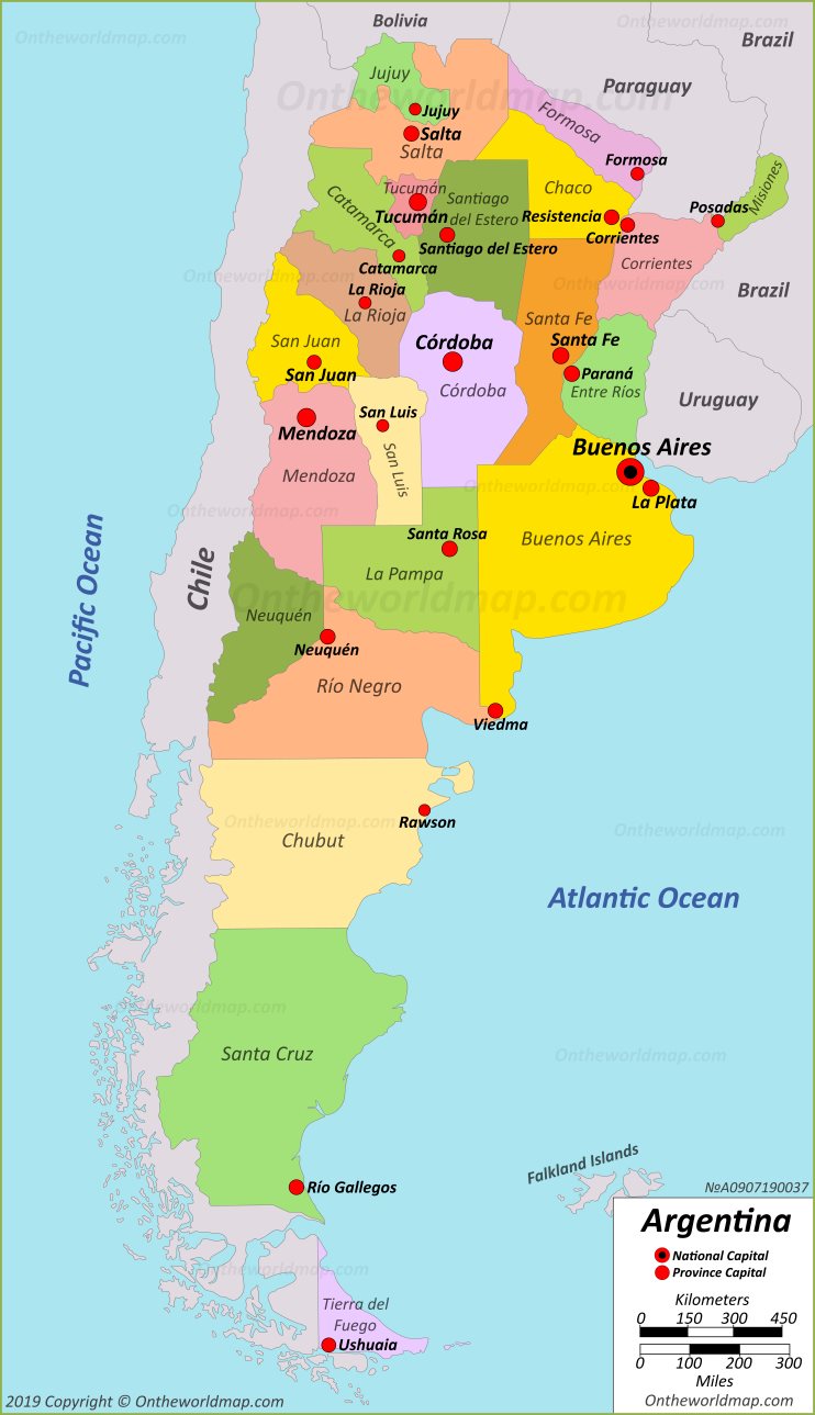 Political Map of Argentina