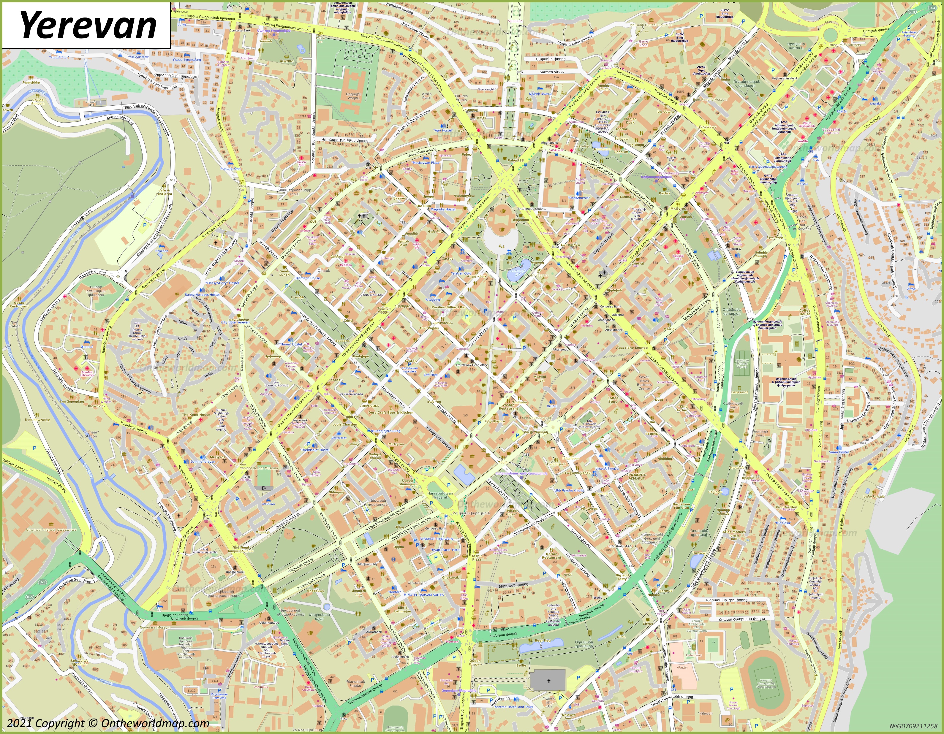 Yerevan Old Town Map