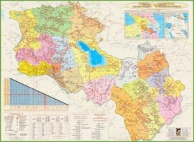 Large detailed map of Armenia and Karabakh republic