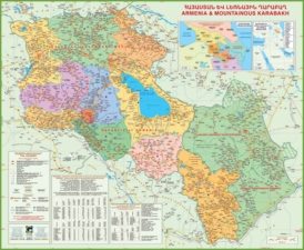 Large detailed map of Armenia with Karabakh