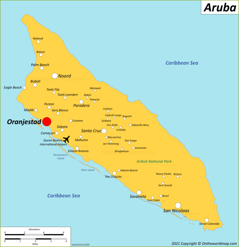 Map Of Aruba 1000 