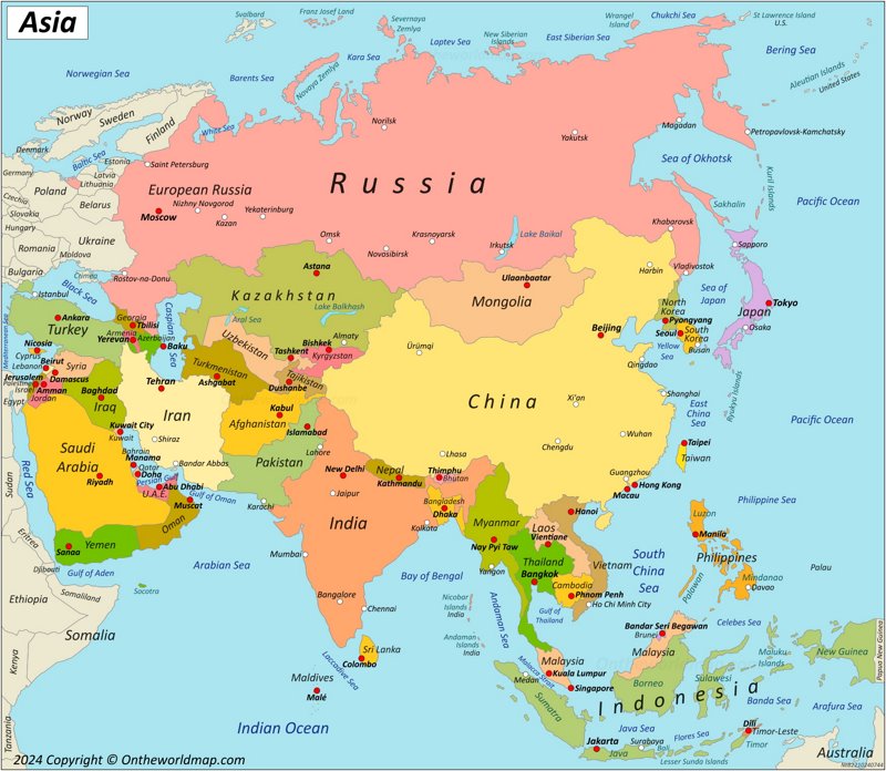 Map of Asia