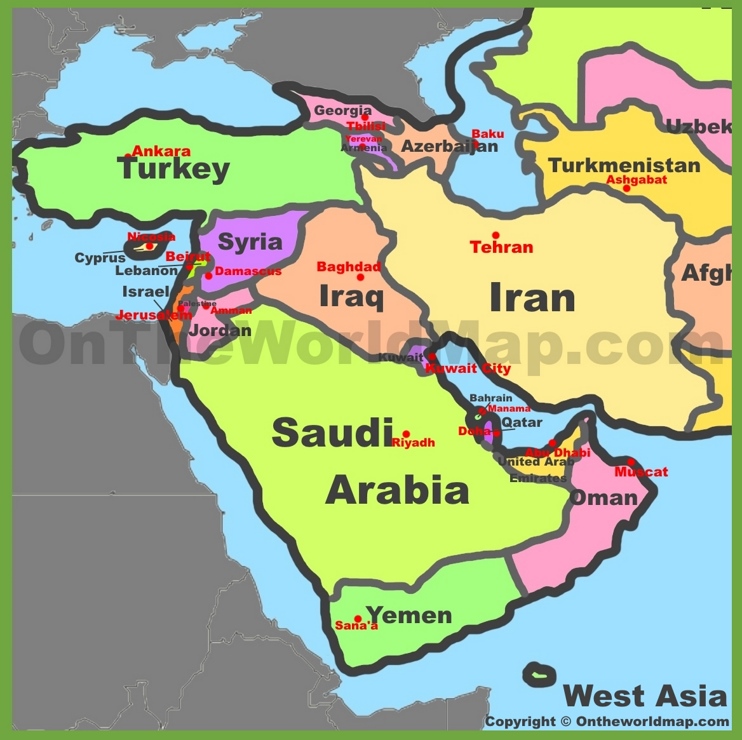 Map of West Asia