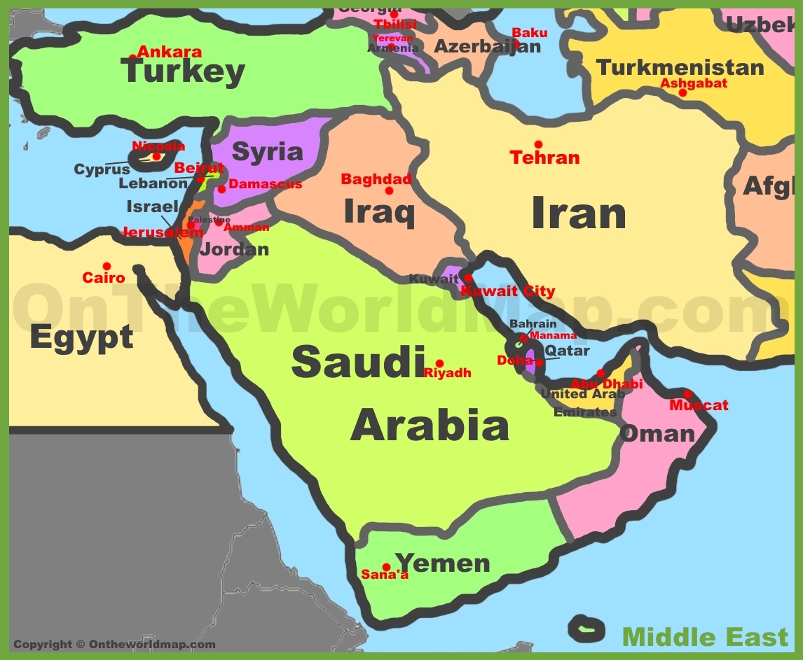 Middle East Political Map – Get Map Update