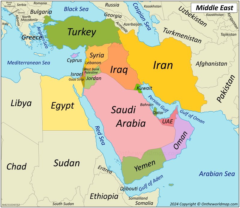 Map of the Middle East