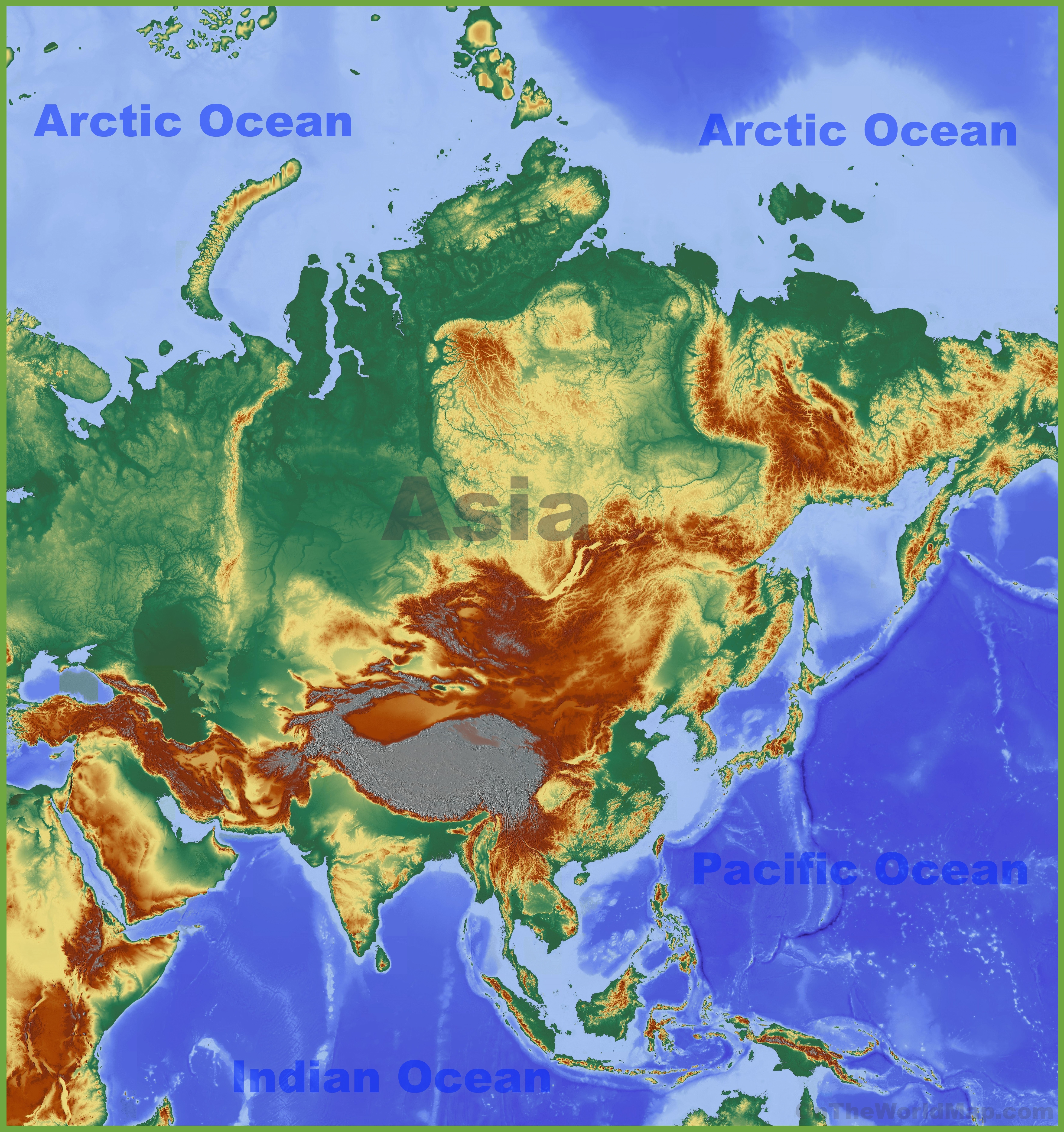 southwest asia physical map