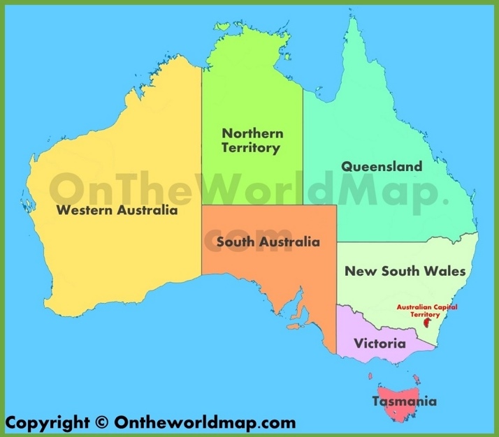 Administrative map of Australia