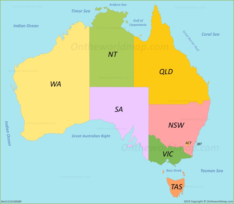 Australia Abbreviation Map