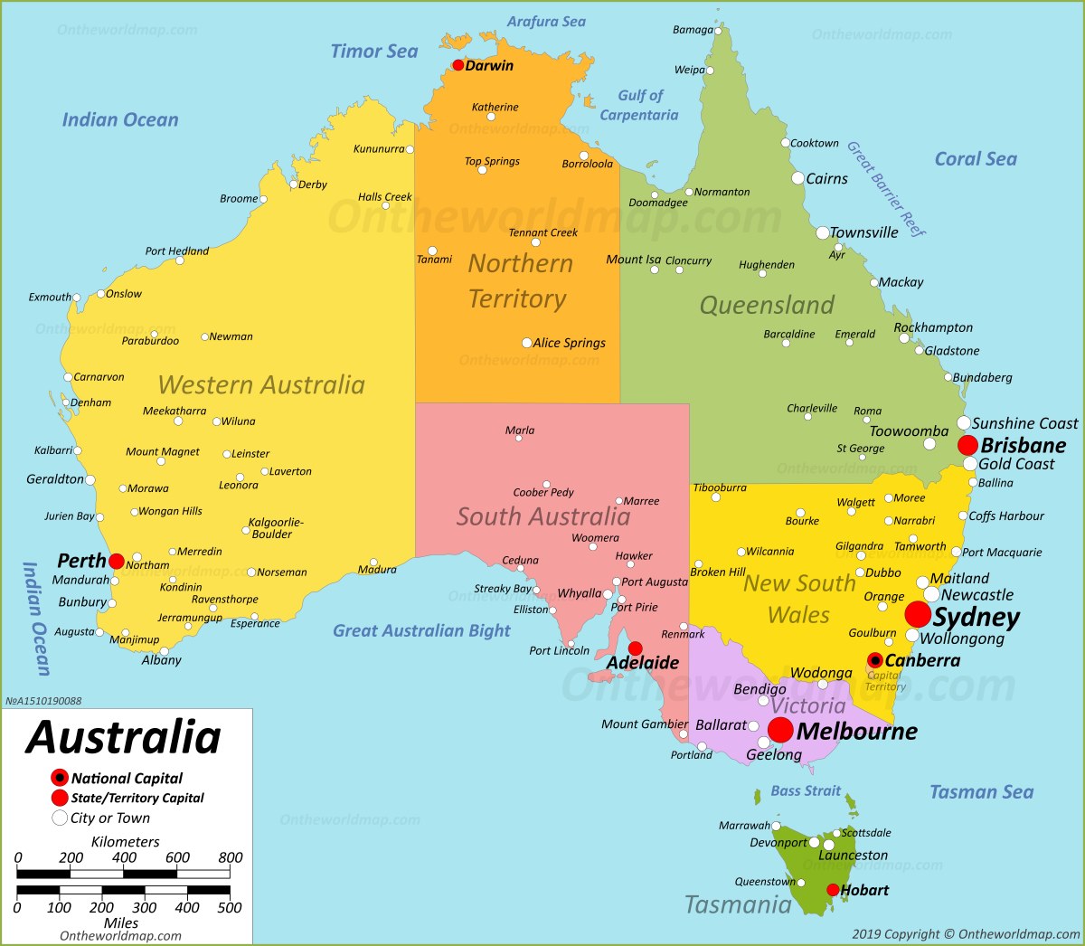 Mapa: ontheworldmap.com/australia/