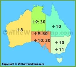 Australian time zone map