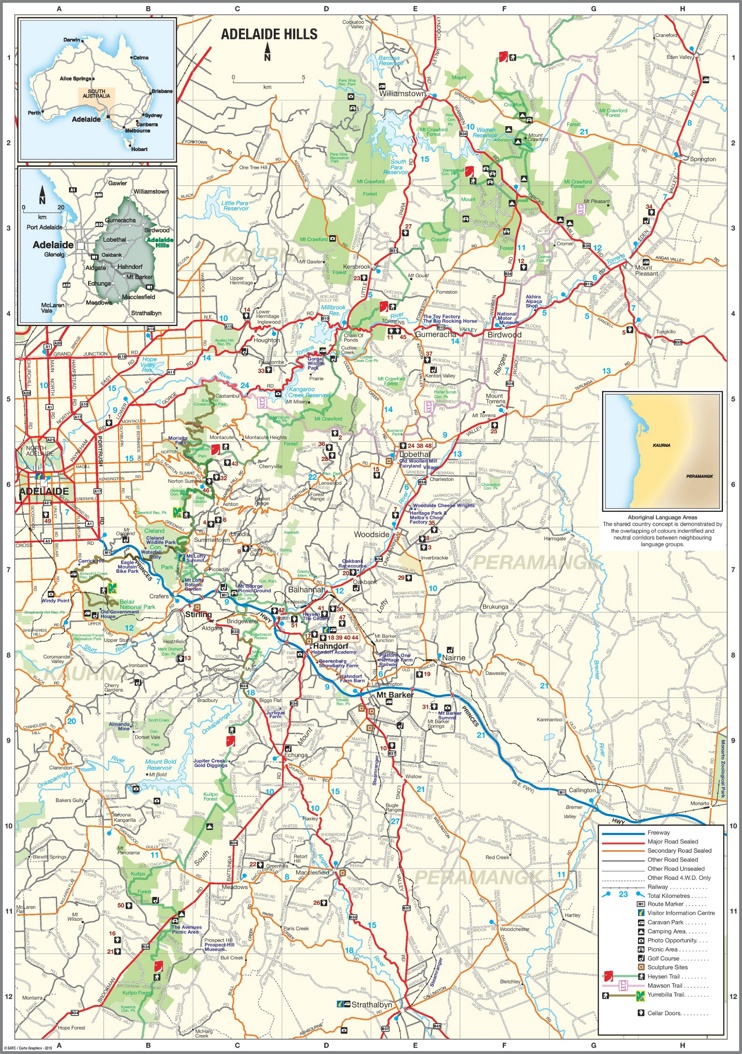Adelaide Hills map