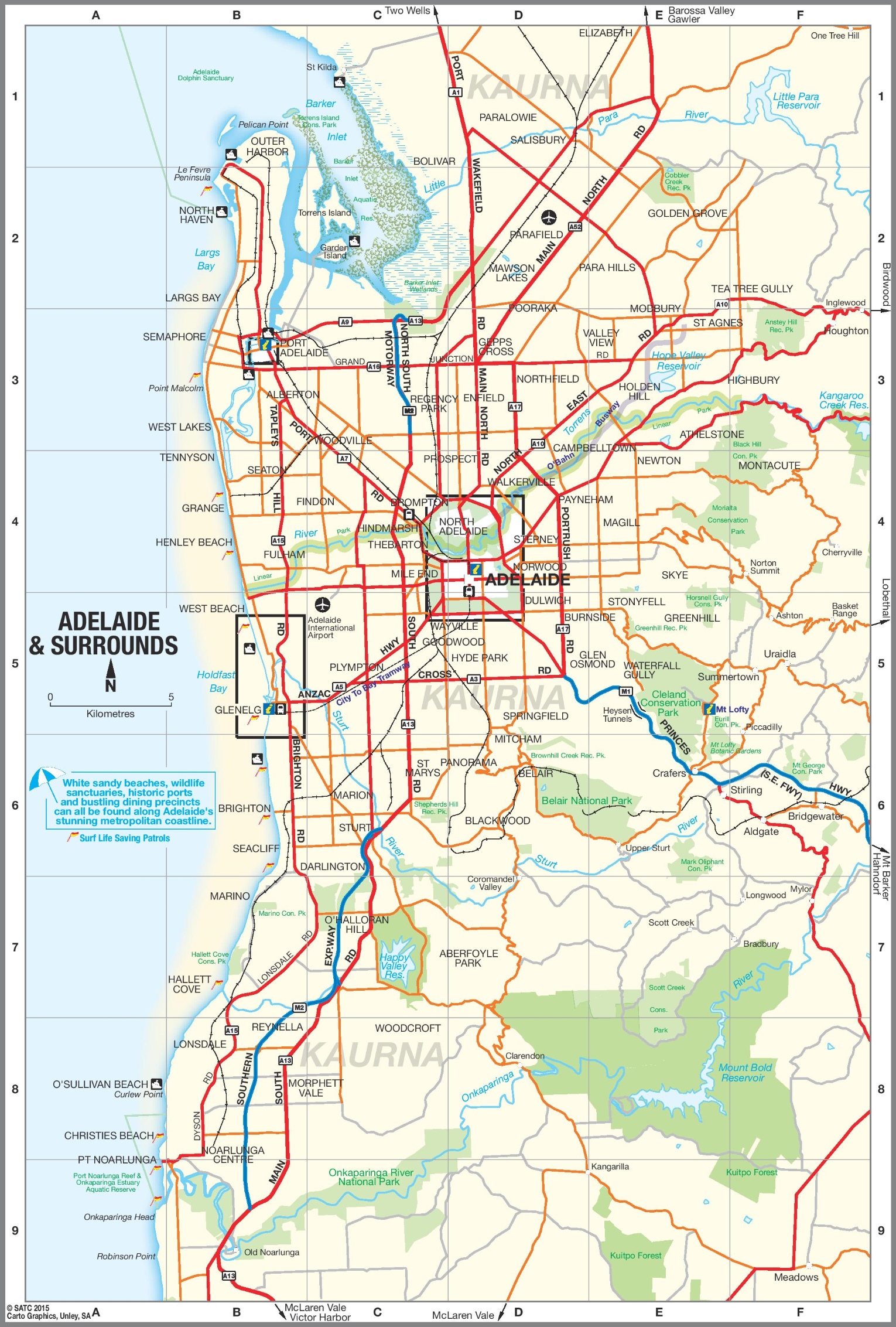 Adelaide Suburbs Map Ontheworldmap Com   Adelaide Suburbs Map 