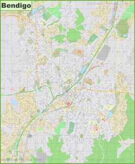 Large detailed map of Bendigo