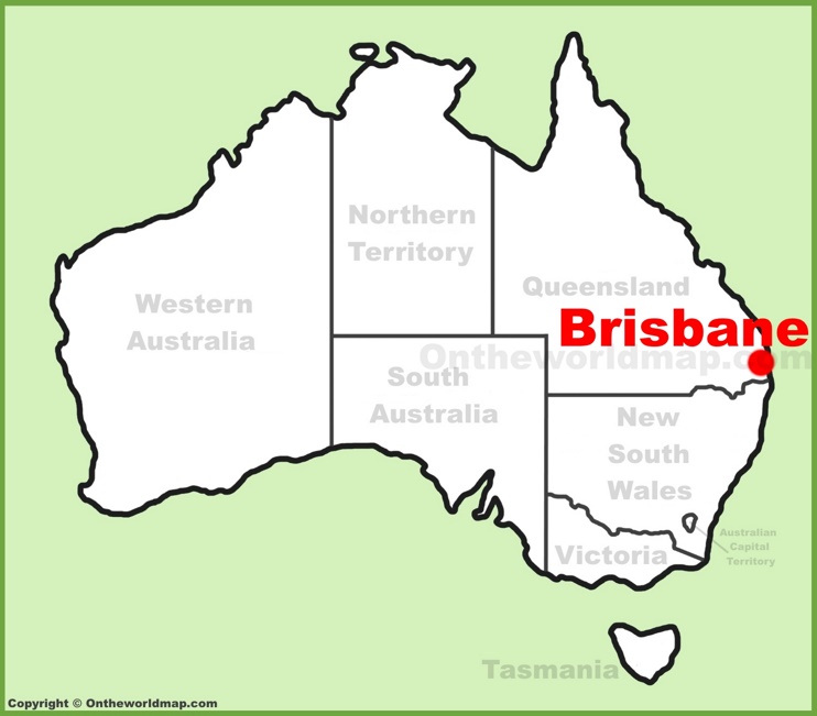 Brisbane location on the Australia Map
