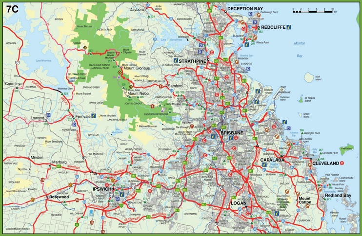 Map of surroundings of Brisbane