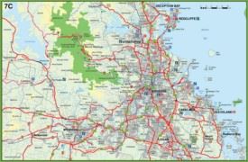 Map of surroundings of Brisbane