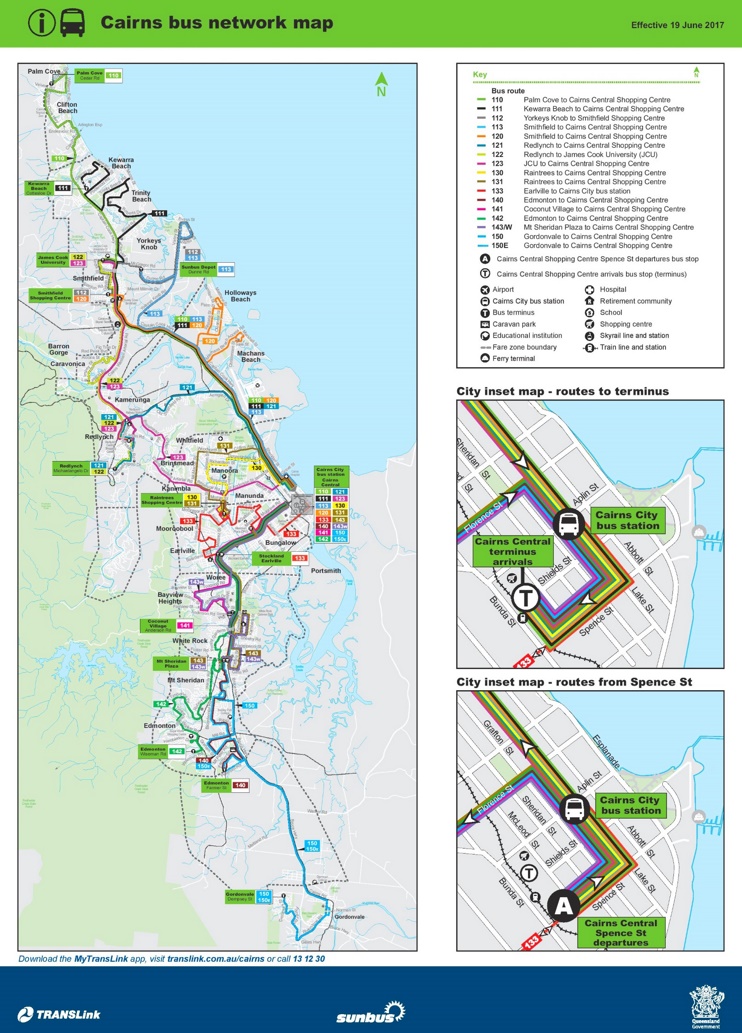 Cairns Bus map