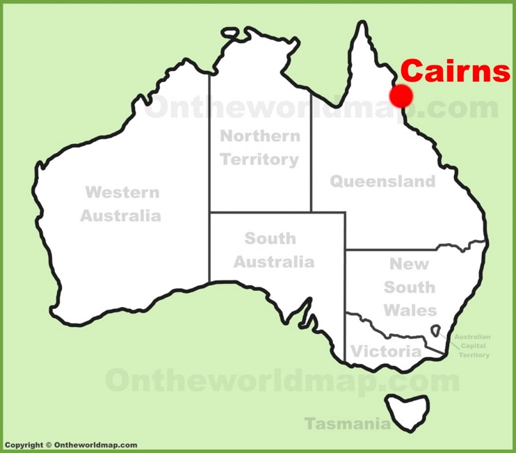 Cairns location on the Australia Map