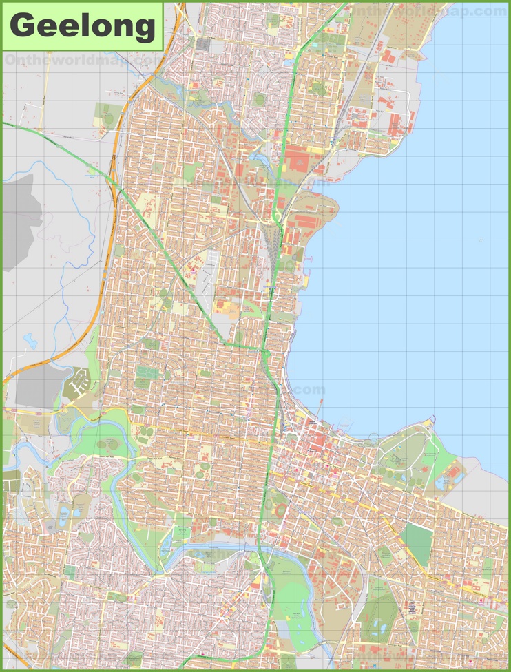 Large detailed map of Geelong