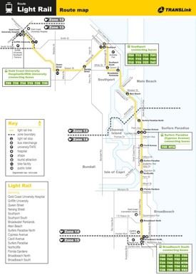 Gold Coast light rail map