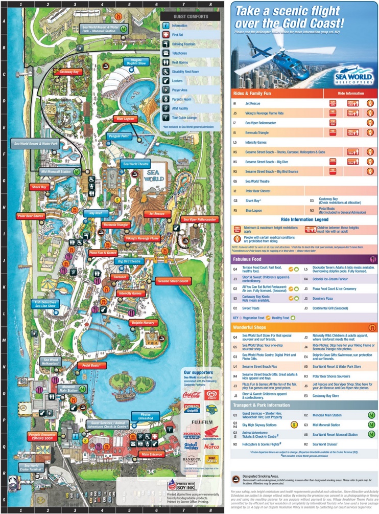 Gold Coast Sea World Park map