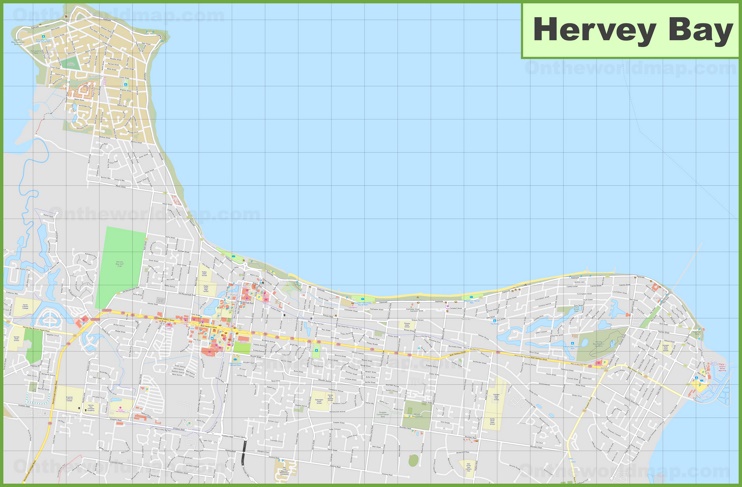 Large Detailed Map Of Hervey Bay Max 