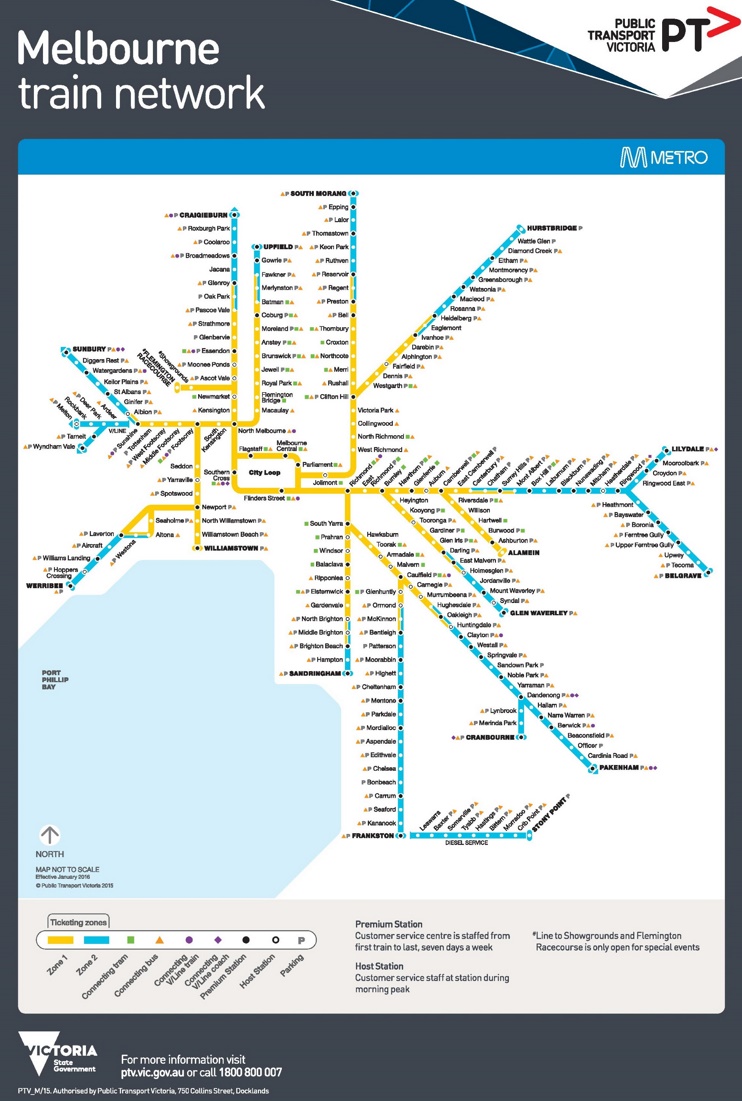 Melbourne metro train map