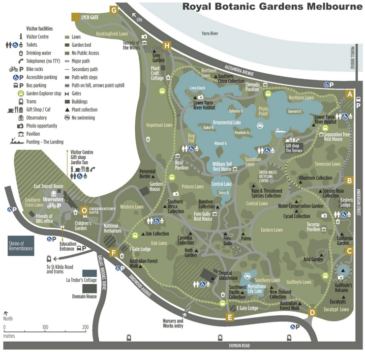 Melbourne Royal Botanic Gardens map