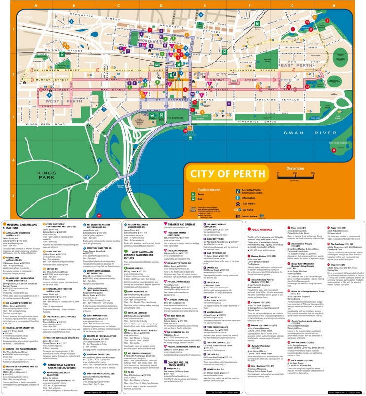 Perth art and culture map