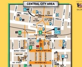 Perth city center map