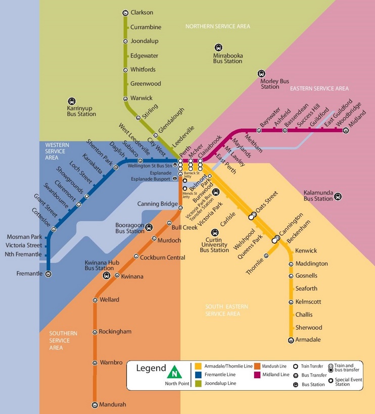 Perth rail map