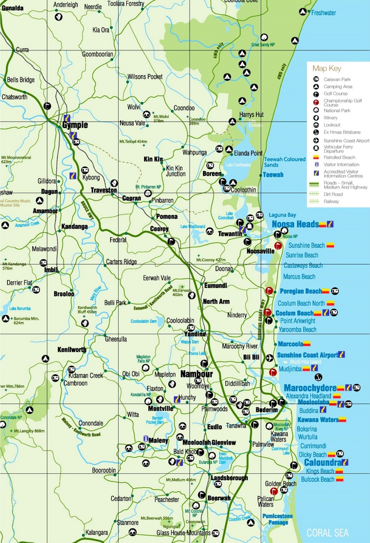 Sunshine Coast Tourist Map Max 