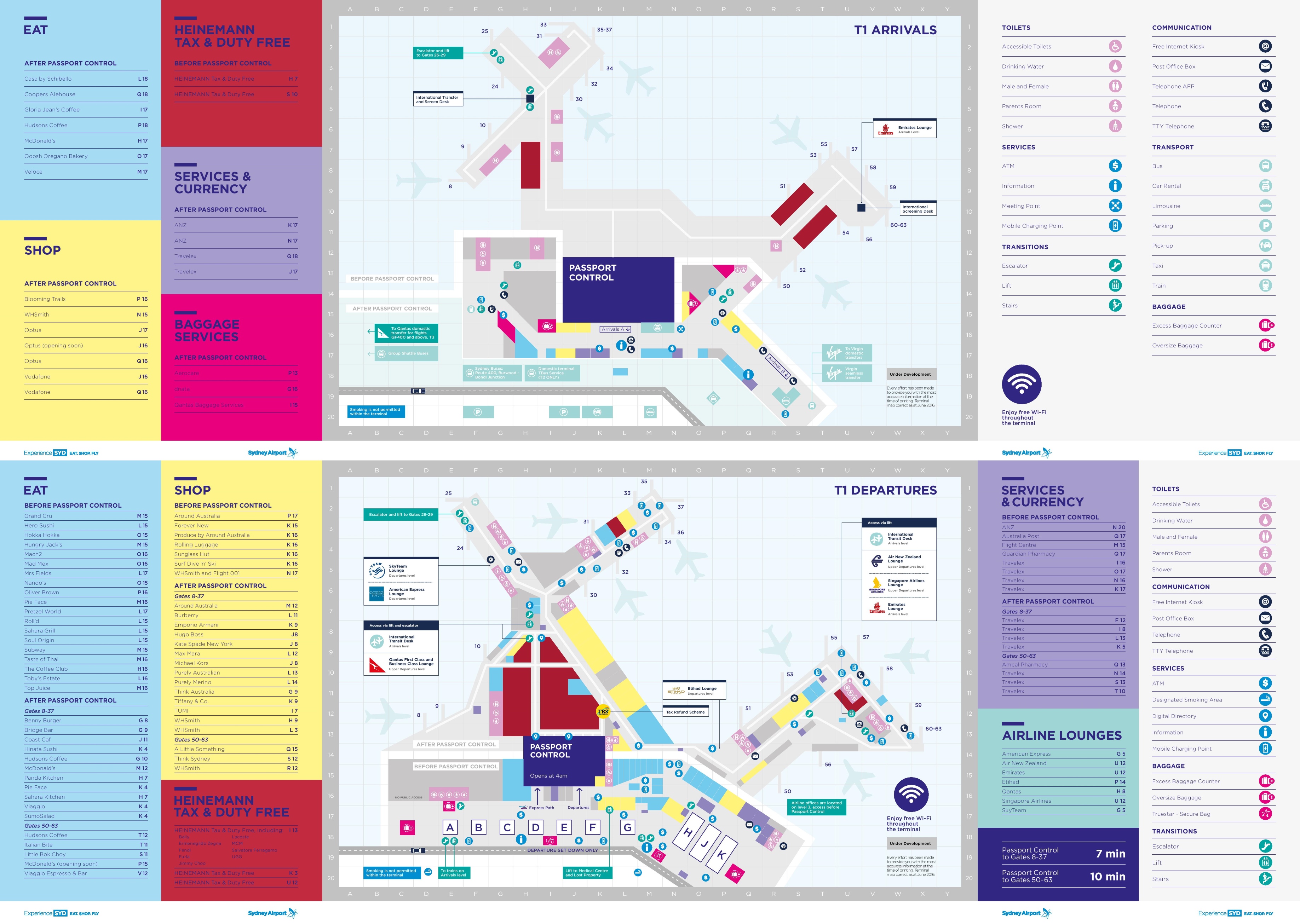 Sydney Airport Terminal 1 Map Ontheworldmap Com   Sydney Airport Terminal 1 