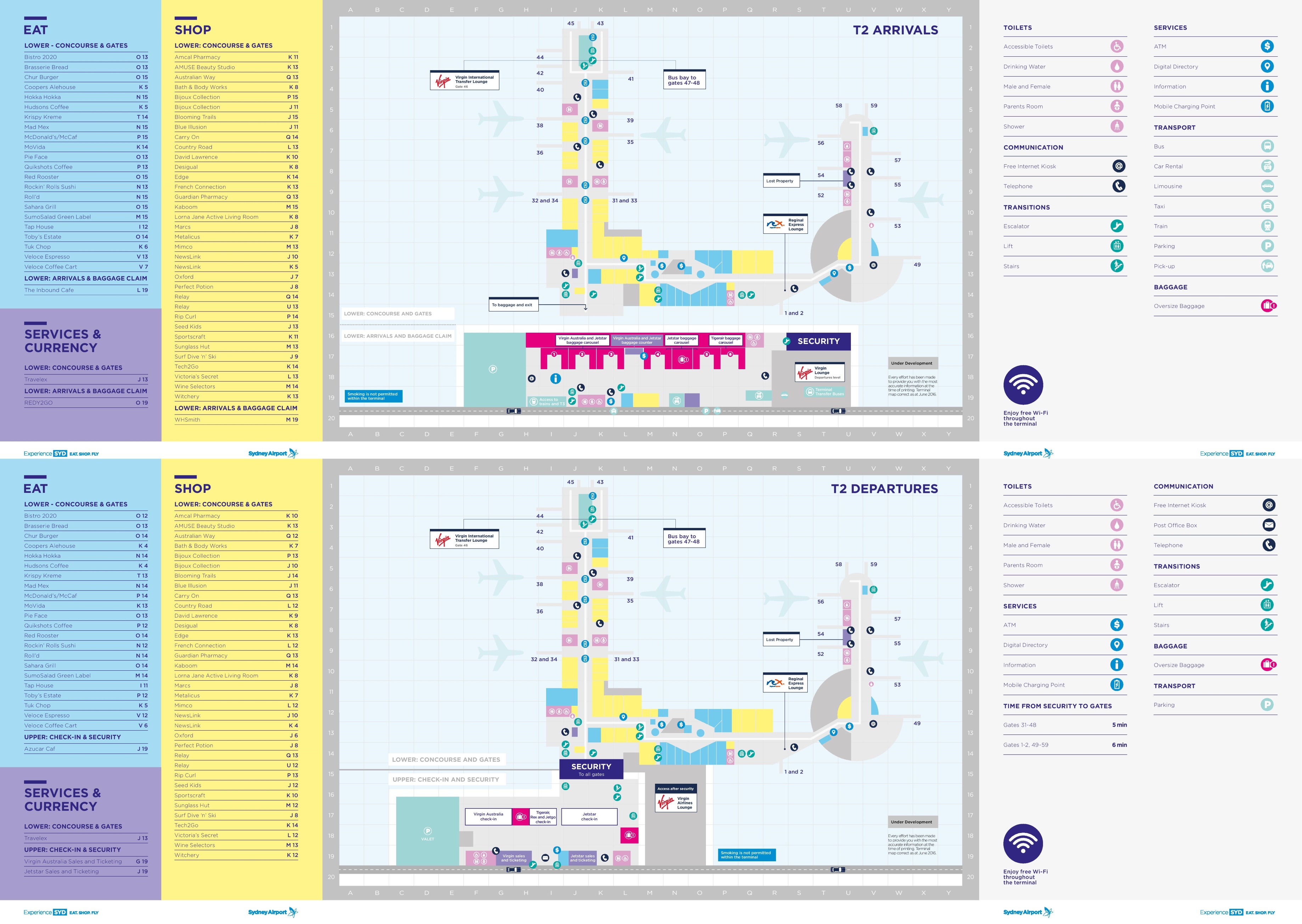 Sydney airport terminal 2 map