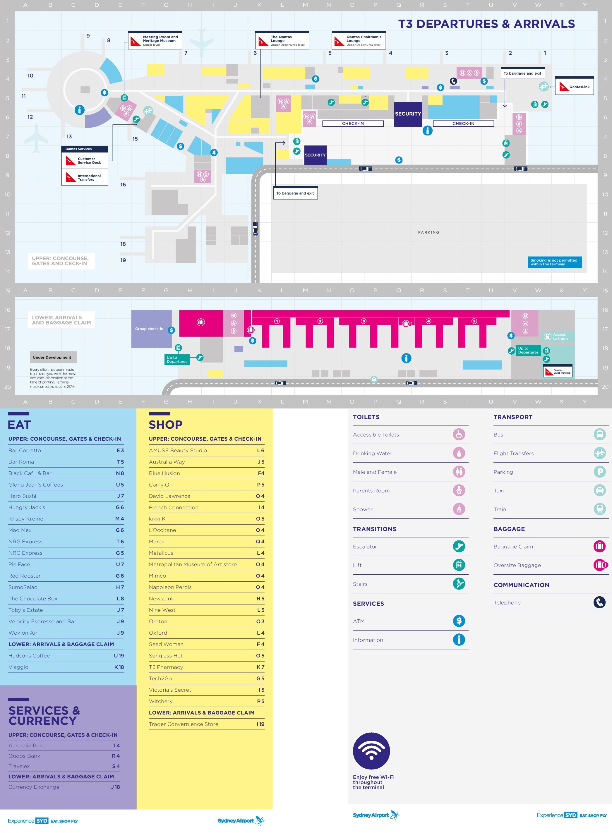 Sydney International Airport Departures Map Sydney Airport Terminal 3 Map