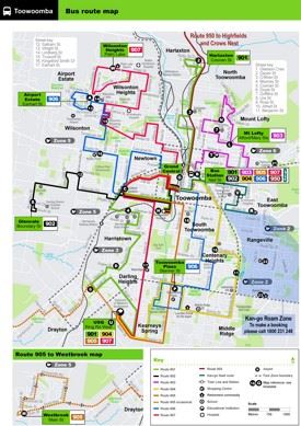 Toowoomba Bus map