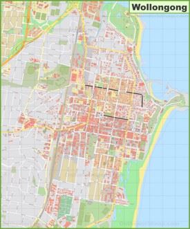Large detailed map of Wollongong