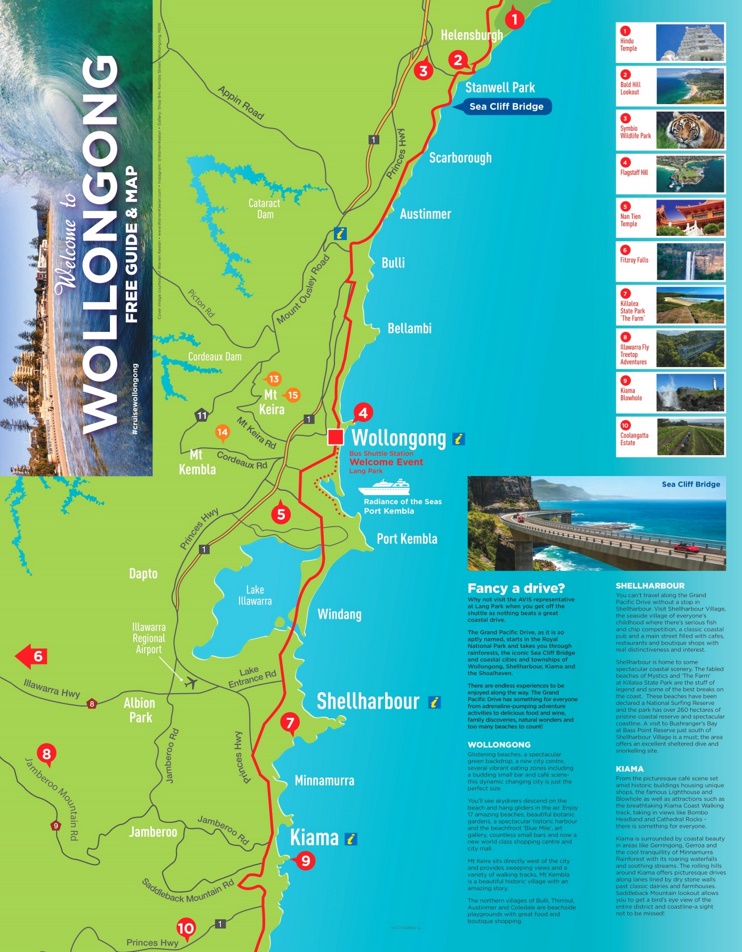 Wollongong area map