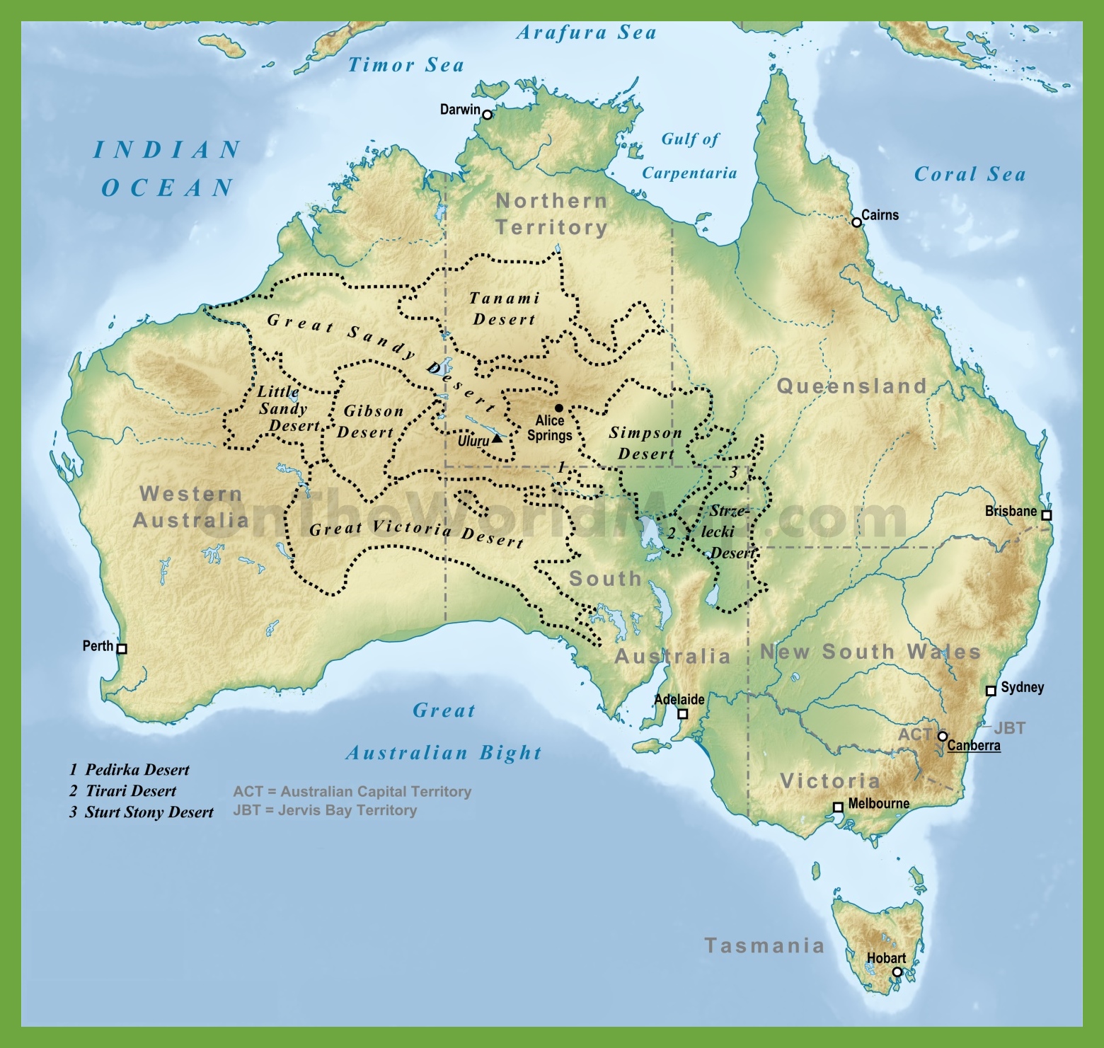 Erobring At vise jurist Desert map of Australia