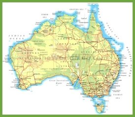 Physical road map of Australia