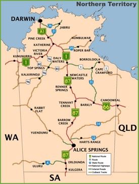 Northern Territory road map