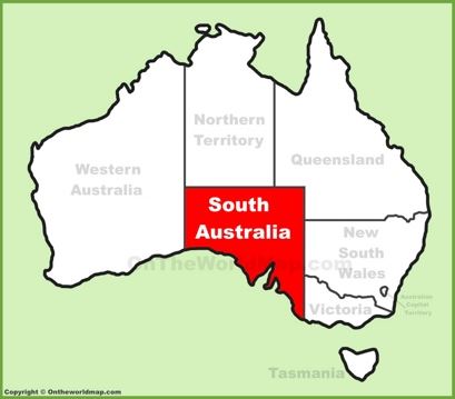 South Australia Location Map