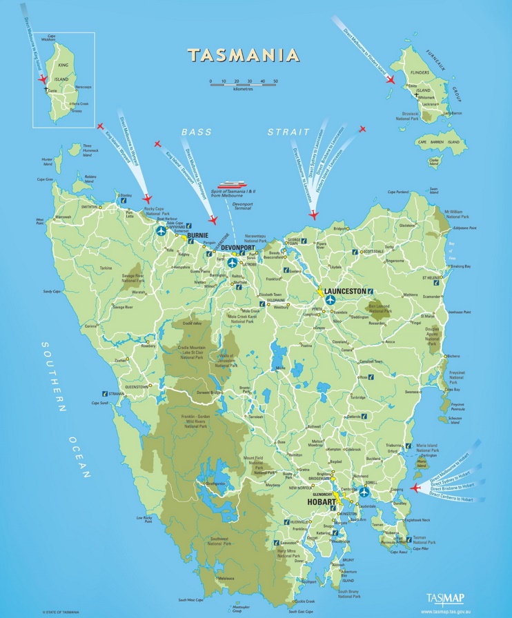 tasmania tourist map pdf