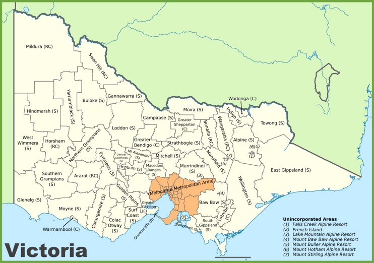 Victoria local government area map