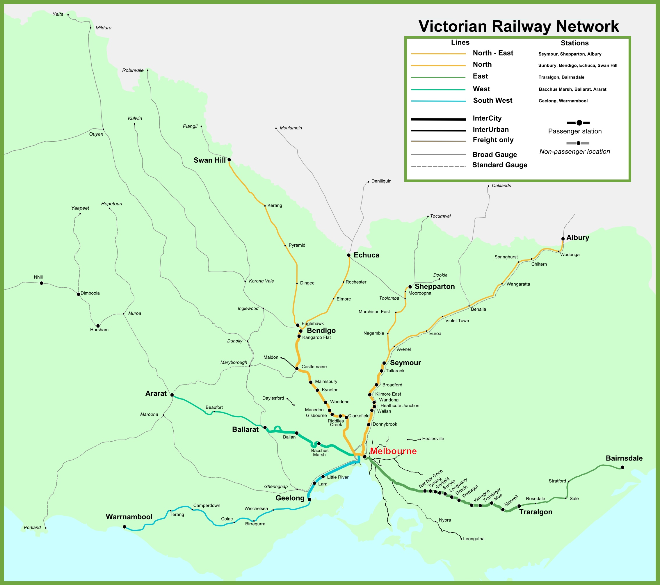 Victoria Rail Network Map