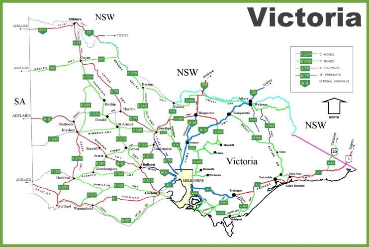 Victoria road map