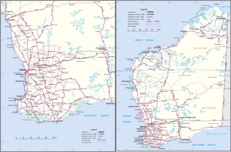 Western Australia road map