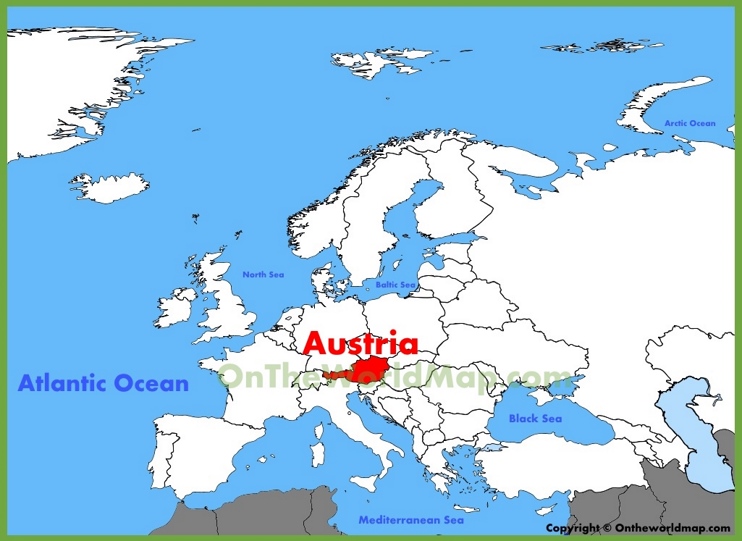 Austria location on the Europe map