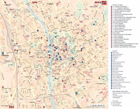 Graz hotels and sightseeings map